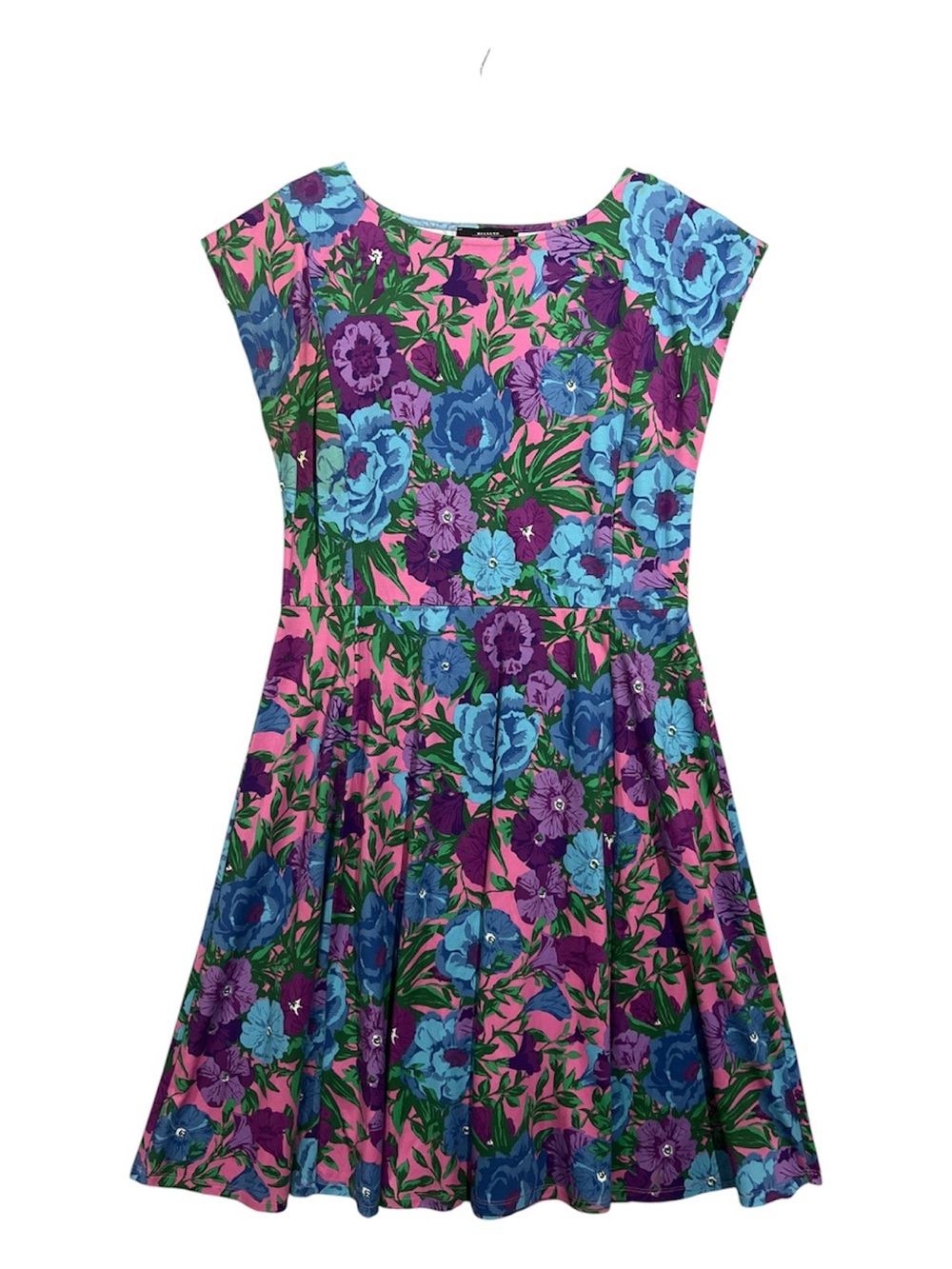 Weekend Max Mara Jesone Dress Women’s XL Blue Floral Cotton Jersey Midi
